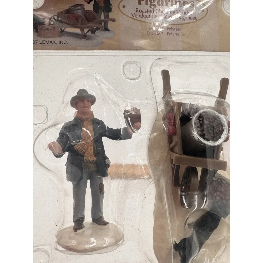 Lemax Roasted Chestnut Vendor & Cart Figurines 72399 2007 New Puppy‎ Dog